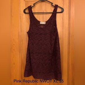 Maroon tank top pink republic XL